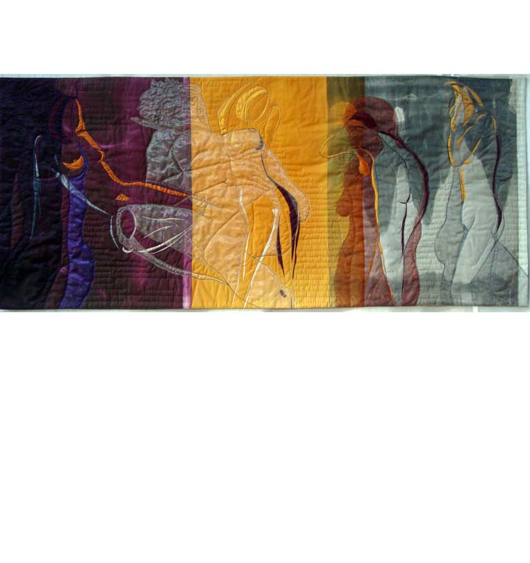 60 x 138 cm Siebdruck auf BW, Organza, Applikation