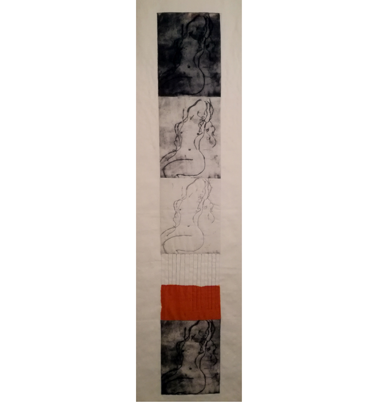 85 x 95 cm digitaler Druck einer Radierung auf BW, Leinen, Seide