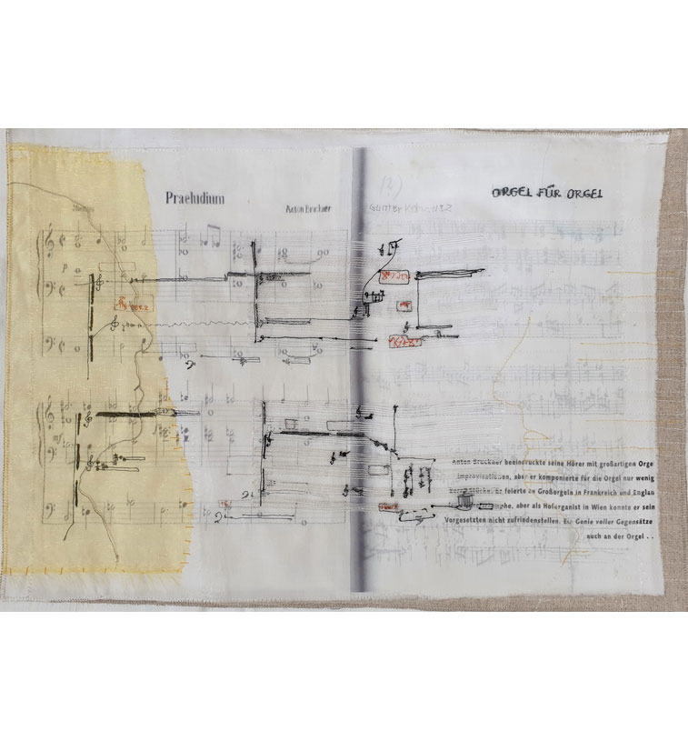 30x40 cm,  Digitaldruck auf BW, Organza, Leinen